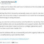 Rashmika Mandanna Twitter Post on DeepFake Video